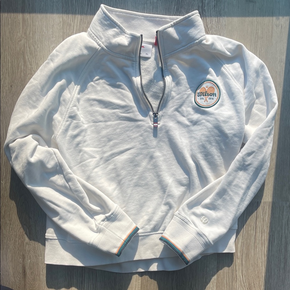 Wilson White Half-Zip Pickleball Pullover